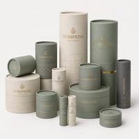 Boîtes de conteneurs cosmétiques pour baume déodorant et rouge à lèvres personnalisées, en papier kraft recyclable, laminées brillantes, double couche