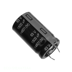 Distribuidor Autorizado: Condensador de Orificio Pasante CAP ALUM 4700UF 20% 25V SNAP TH ECO-S1EA472AA 4700 uF - Product Image 1