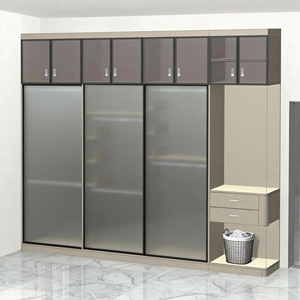 <span class=keywords><strong>Armadio</strong></span> con Porta Scorrevole in Alluminio dal Design Moderno, Mobile Indipendente per Camera da Letto e Organizzazione Domestica - Product Image 5