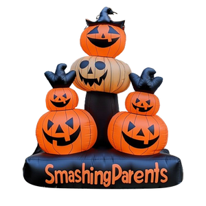 Halloween <b>Inflatable</b> Pumpkin Outdoor Decorations Blow Up Yard Build-in LEDs for Halloween Party Indoor Outdoor Yard Garden - Product Image 4