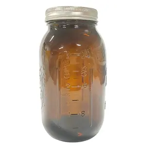 Amber cam turşu kavanozu 32oz geniş ağızlı cam konserve kavanoz hava geçirmez kapaklı, 6 Quart Mason kavanoz şişe