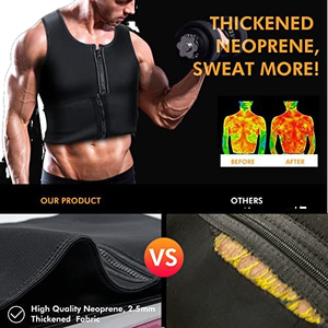 メンズボディシェイパーウエストトレーナーベストスリミングシャツサウナスウェットコンプレッションアンダーシャツシェイプウェアファットバーナーワークアウトトップス - Product Image 2
