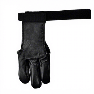 Custom New Arrival <b>Black</b> Cabretta Leather <b>Fingerless</b> <b>Gloves</b> With Hook And Loop Closure <b>Black</b> Unisex Outdoor Use All Seasons 2026 - Product Image 2