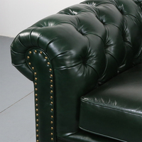 Canapé Chesterfield vintage en cuir pour salon, canapé d'angle 2 places, mobilier de salon