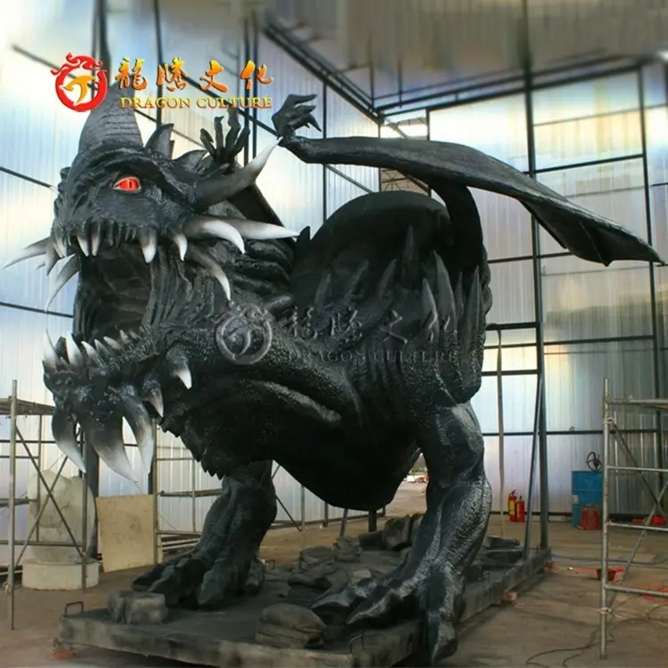 Zigong Dinosaurier Hersteller Attraktive Animatronic Charaktere Lebensgroße Black Dragon Dinosaurier Zum Verkauf