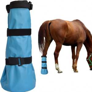 Bota de remojo de pezuña de caballo de fábrica Tratamiento de cuidado de pezuñas equinas Impermeable Durable con bandas elásticas - Product Image 1