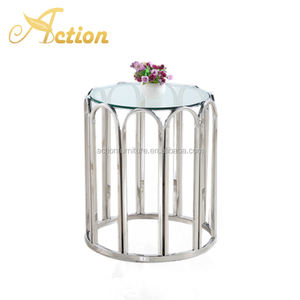 ที่มีคุณภาพสูงแผนกต้อนรับเศษไม้สแตนเลสแก้วห้องนั่งเล่นโต๊ะกาแฟด้านข้างสำหรับโรงแรมที่ใช้ - Product Image 2