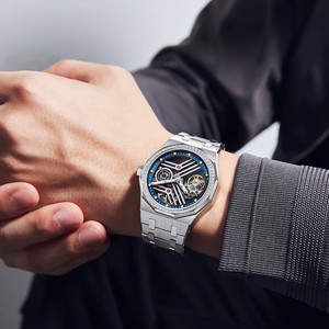 Drop Shipping for Unisex Luxury Mechanical Tourbillon <b>Watch</b> Stainless Steel <b>Skeleton</b> 42mm Analog ETA Movement 22mm Pointer - Product Image 2