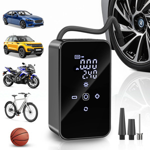 Gonfleur de pneus électrique portable 12V avec écran LED, double affichage numérique, pompe à air pour voiture, moto, vélo, ballon de basket - Product Image 1