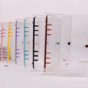 A6 A5 Planner <b>Binder</b> Cover Clear Soft PVC <b>Binders</b> Silver 6 <b>Ring</b> Snap Button Loose Leaf Refillable Notebook Shell Protector - Product Image 2