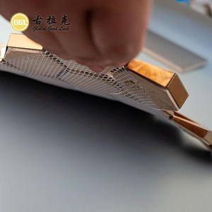 Carreaux de mosaïque en métal de couleur or en forme d'hexagone de surface <span class=keywords><strong>ondul</strong></span>ée brillante pour la décoration murale de chambre de mur de dosseret de cuisine - Product Image 6