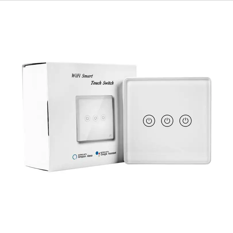 Tuya Smart Switch 86 Touch Panel Wifi Draadloze Afstandsbediening Muur Schakelaar 3 Manieren