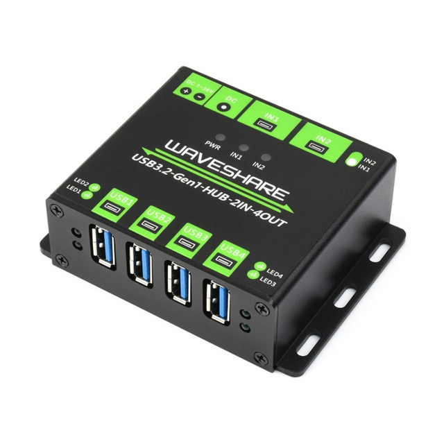 Industrial Grade USB HUB, Extending 4x USB 3.2 Ports Switchable Dual Hosts Multi Protections