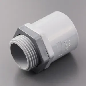 PVC plumbing pipe flexible conduit male connector fitting plastic socket adapter