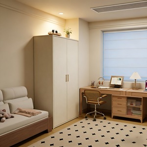 Bibliothèque moderne avec étagères solides, armoire bibliothèque avec porte en verre pour <span class=keywords><strong>la</strong></span> maison, meubles sur mesure en bois. - Product Image 3