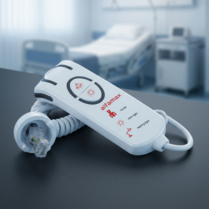 Sistema de Llamada Hospitalario Alfamax, Dispositivo de Mano para Pacientes, Botón de Llamada a Enfermeras, Control de Luz de Lectura, Antibacteriano, Ergonómico, Portátil - Product Image 2