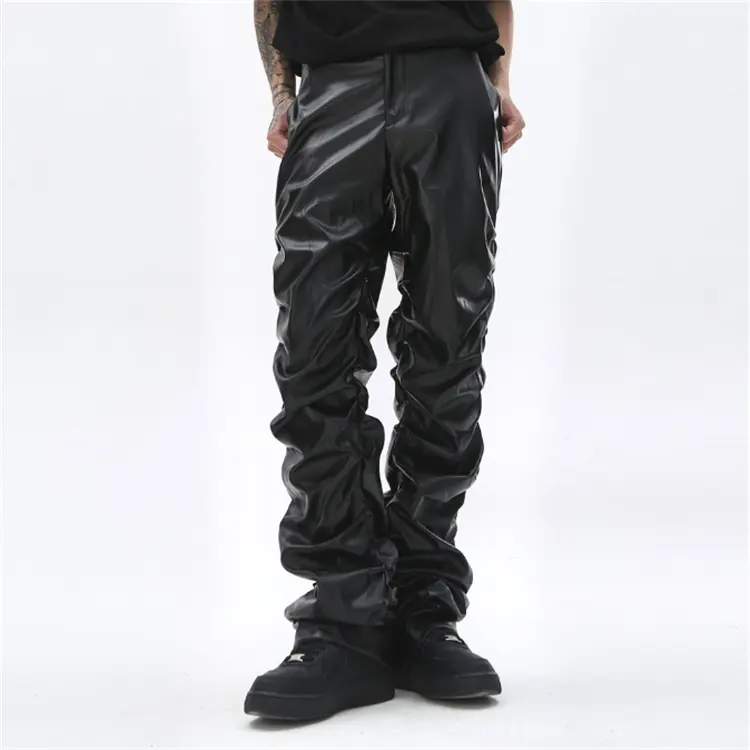 Men's leather pants Hip hop loose casual pu pants