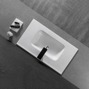 Lavabo in Ceramica Porcellanata dal Design Moderno e Lucido con Funzione di Facile Pulizia per Mobili da <span class=keywords><strong>Bagno</strong></span> e Lavandini - Product Image 3