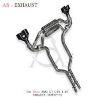 Échappement sport à soupapes Vortex SS304 pour Mercedes-Benz AMG GTS GT, finition polie miroir, soudure à écailles de poisson, fixation directe par boulons