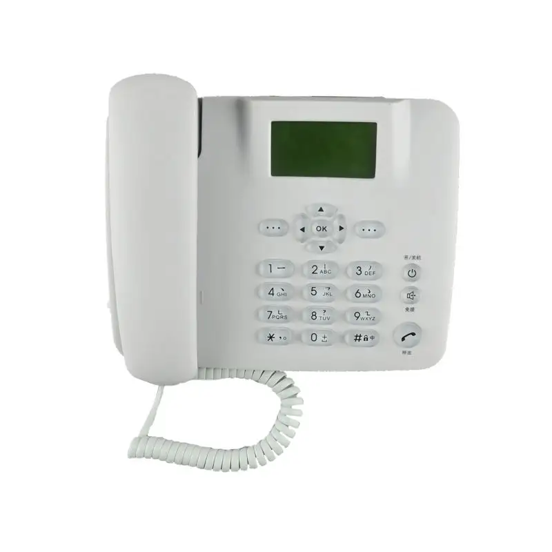 Precio de fábrica, teléfono fijo, compatible con SIM dual GSM y Radio FM SMS, el sistema de teléfono se puede conectar a la red.