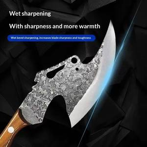 Ascia Forgiata per Tagliare Ossa in Acciaio Inossidabile 4Cr14, Coltello <span class=keywords><strong>da</strong></span> Campeggio per Esterni, Coltello <span class=keywords><strong>da</strong></span> <span class=keywords><strong>Cucina</strong></span> <span class=keywords><strong>con</strong></span> Manico Spesso e Affilato per Legna e Macellaio - Product Image 3