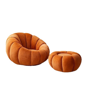 Sofá Puff Individual de Esponja Comprimida, Impermeable, de Algodón Crema, Estilo Ins, con Forma de Silla Calabaza, para Hogar, Dormitorio, Apartamento Pequeño y Balcón - Product Image 6