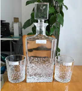 NOVARE In Stock 750ml Home Bar Party Clear Glass Whiskey Bottle Decanter Dispenser For For Liquor Bourbon Wine