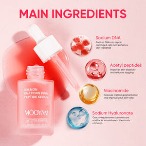 Sérum Facial de Peptídeos Rosa PDRN de DNA de Salmão MOOYAM para Cuidados com a Pele, Novo Sérum Facial Hidratante - Product Image 4