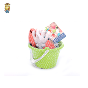 Ensemble de seaux de plage en paille de blé pour enfants, 6 pièces, avec moules à poissons et pelle - Product Image 4