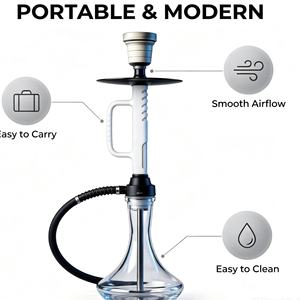 Set de Shisha Portátil Moderno, Pipa de Agua Mini de Acero Inoxidable y Aleación de Aluminio con Boquilla y Manguera para Viajes, Bar, Regalo - Product Image 1