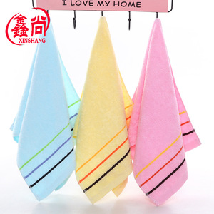 Toalla de algodón puro Xinshang de 35x75cm con rayas, ideal para regalo. - Product Image 3