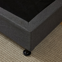 Cadre de lit double de luxe moderne et durable, taille king size, avec revêtement en tissu