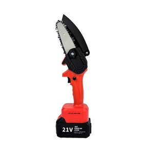 เลื่อยโซ่ยนต์ขนาดเล็ก 6 นิ้ว 21V แบตเตอรี่ลิเธียมแบบชาร์จได้ สำหรับตัดไม้ในสวน - Product Image 4