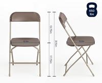 Chaises pliantes confortables en plastique marron pour les événements, les fêtes, les repas et les repas pliables en Amérique