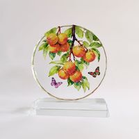 Trophées en cristal rond vierge en gros, prix personnalisés avec logo 3D, médailles, plaques pour souvenirs, décoration de table, cadeau