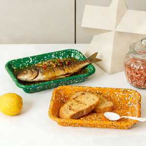 <span class=keywords><strong>Bandeja</strong></span> Rectangular Personalizada de Fábrica para Pescado Asado, con Esmalte Antiadherente de Grado Alimenticio y Diseño Salpicado - Product Image 3