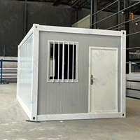 Maison conteneur modulaire préfabriquée ignifuge FLKT en laine de roche, emballée en plat, pour habitation ou bureau