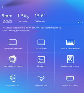 Nueva Marca de Portátiles Superfinos de 15.6 Pulgadas con Windows 10, <span class=keywords><strong>CPU</strong></span> Intel <span class=keywords><strong>N3350</strong></span> I5 I7, Pantalla HD, 8GB+1TB - Product Image 5