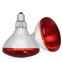 Lampe chauffante infrarouge étanche 100W rouge à points pour l'élevage de poulets, moutons, porcs et veaux