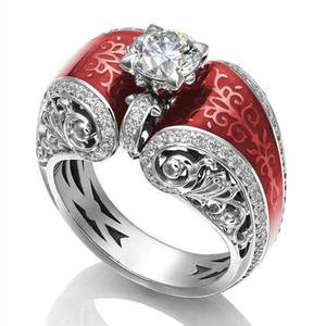 Anello in Smalto con Motivo a Filigrana per Donne, Elegante Gioiello da Dito alla Moda - Product Image 3