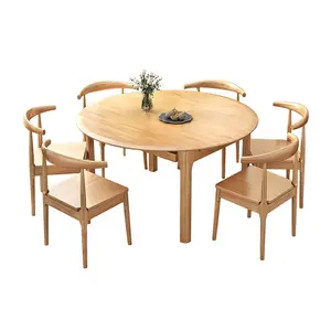 En bois massif simple télescopique table à manger et chaise de salon à double usage combinaison table à manger table à manger Pliante