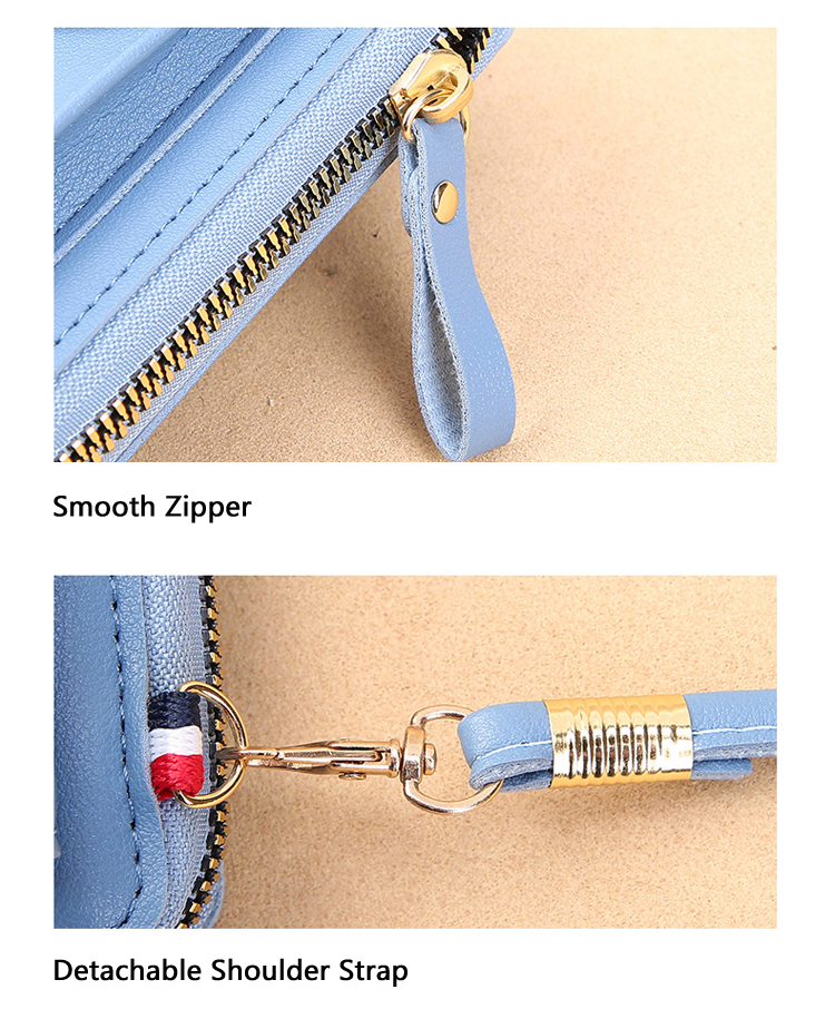 New Design Women Multifunctional Leather Wallet Mobile Phone Bags Women Ladies Cellphone Bag