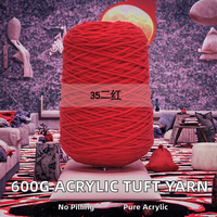 Fil à tufter 100 % acrylique teint, anti-boulochage, 600 g, pour tapis tuftés, tricot et tissage