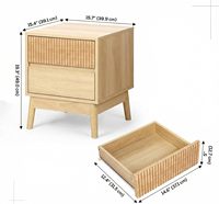 Table de chevet rayée avec 2 tiroirs, table de chevet moderne style bohème, table de canapé avec rangement, pour chambre à coucher, salon