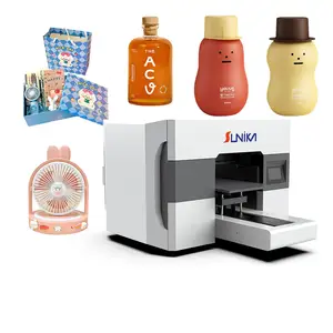 Sunika Fully Automatic UV LED Flatbed Printer 6 Colors A3/A4 Size with Varnish Effect for Tube Printing