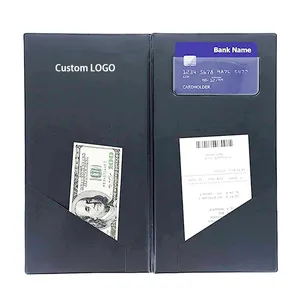 Custom Hotel Menu Coffee Restaurant Leather Bill Folder Check Presenter Cheap Bill Presenter Menu Covers Restaurant