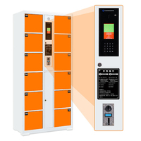 Armoire de rangement moderne express en métal casier de reconnaissance faciale à broches intelligentes pour l'extérieur casier électronique intelligent de supermarché en acier