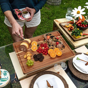Tabla de Cortar de Madera de Acacia XXL Extra Grande, Bandeja para Servir Queso, Cocina, Preparación de Comida, Elegante, Ecológico, 24x18 - Product Image 2