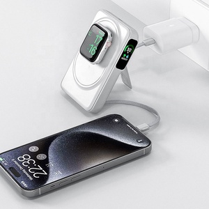 <span class=keywords><strong>แบตเตอรี่</strong></span>สำรองแม่เหล็ก 3 in 1 สำหรับ <span class=keywords><strong>iPhone</strong></span> ความจุ 10000mAh <span class=keywords><strong>แบตเตอรี่</strong></span>กึ่งแข็ง หน้าจอ TFT เครื่องชาร์จพกพาสำหรับนาฬิกา หูฟังบลูทูธ - Product Image 1