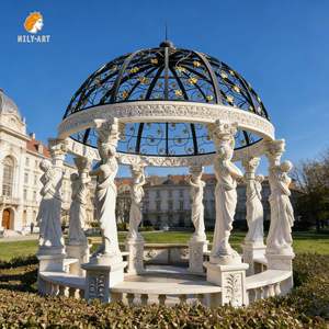 Pergola ronde <span class=keywords><strong>de</strong></span> gazebo en <span class=keywords><strong>pierre</strong></span> <span class=keywords><strong>de</strong></span> marbre sculptée à la main avec statue <span class=keywords><strong>de</strong></span> figure <span class=keywords><strong>pour</strong></span> le <span class=keywords><strong>jardin</strong></span> <span class=keywords><strong>de</strong></span> parc public extérieur MILY - Product Image 1